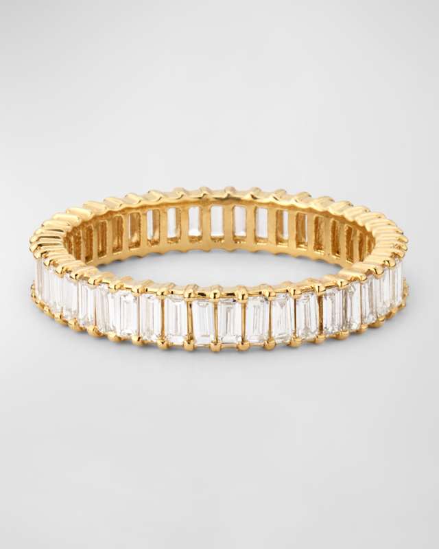 14K Gold Baguette Diamond Double Eternity Band Ring