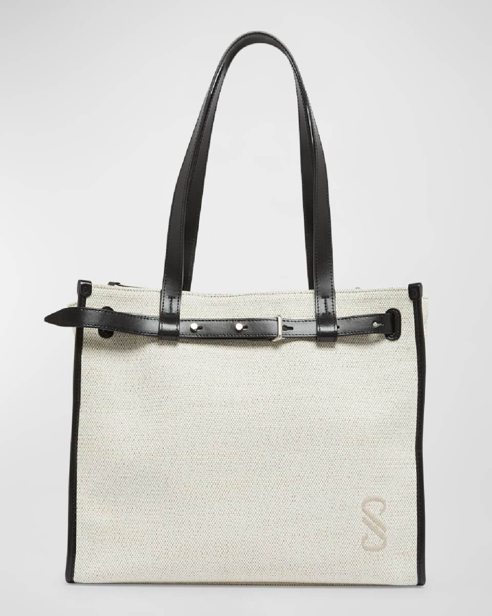 Belted Canvas Tote Bag