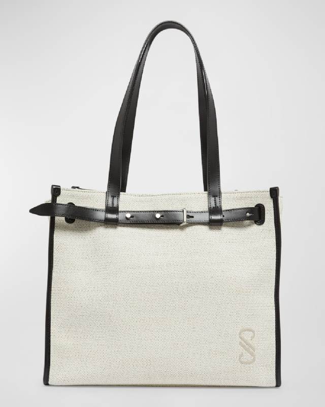 Belted Canvas Tote Bag
