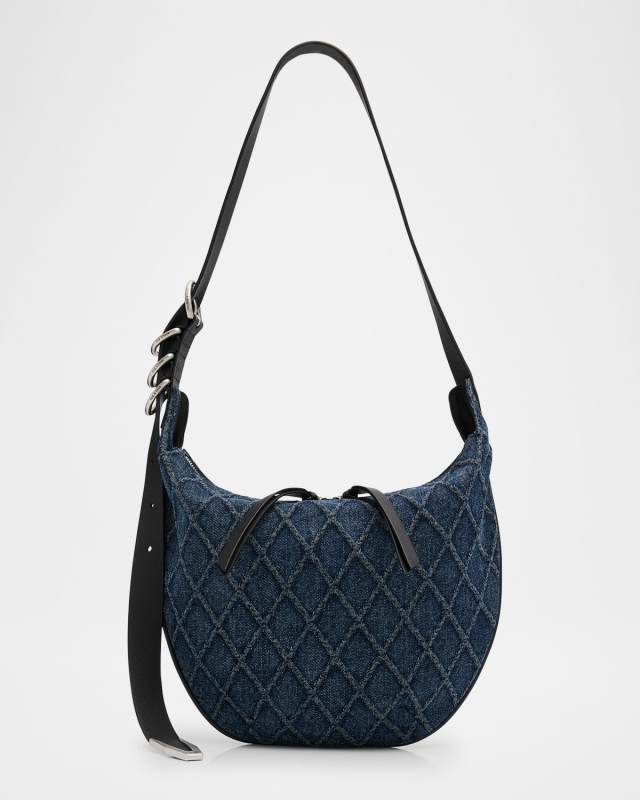 Spire Mini Quilted Denim Hobo Bag
