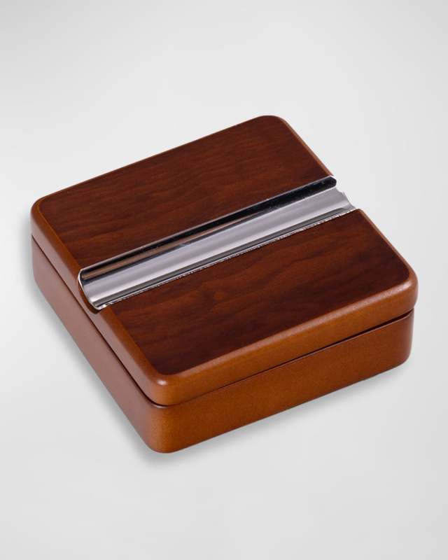 Lacquered Rosewood Swivel Cigar Ashtray