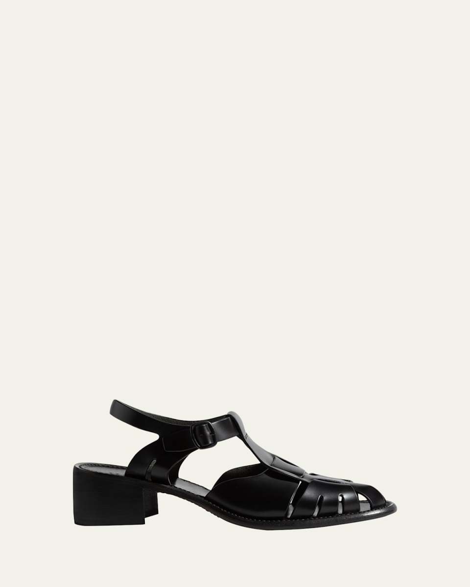 Pesca Leather Heeled Fisherman Sandals