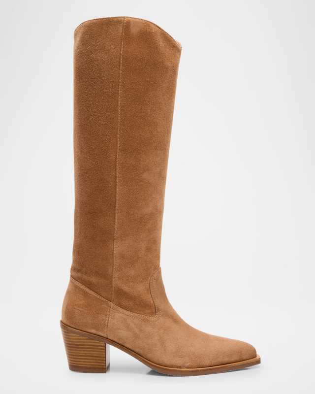 Tate Knee-High Pointed Suede Boots