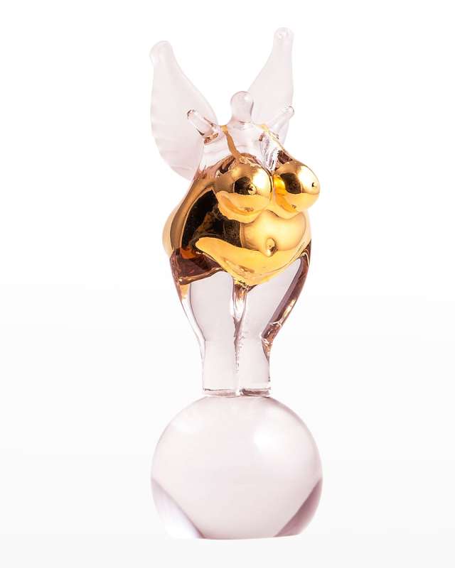 Golden Angel Crystal Objet