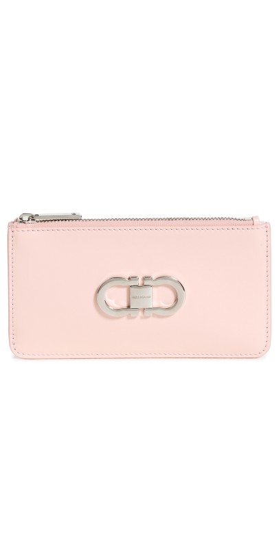 FERRAGAMO Porta Carte Coin Purse NYLUND PINK/OPTIC WHITE