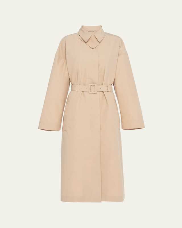 Belted Poplin Trench Coat