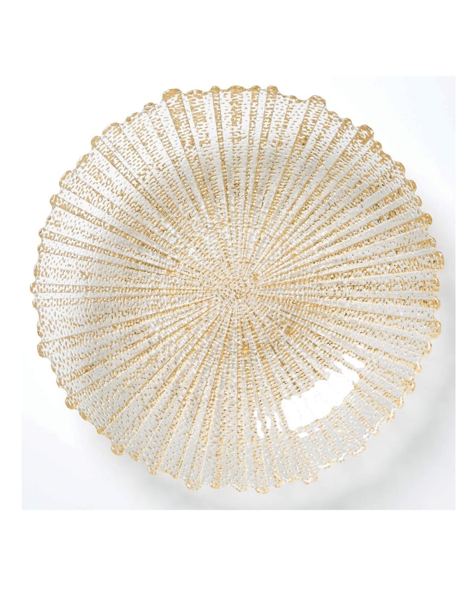 Rufolo Glass Large Serving Bowl, Gold