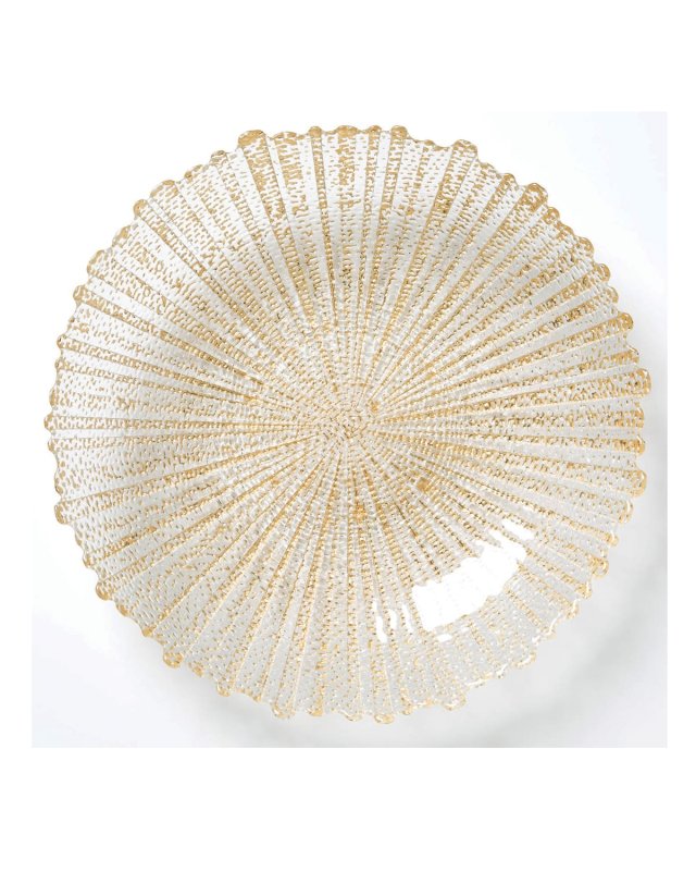 Rufolo Glass Large Serving Bowl, Gold