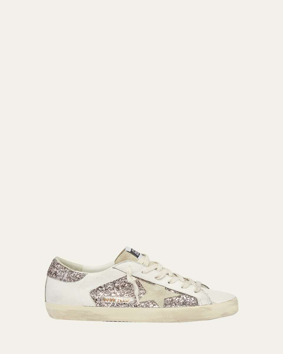 Superstar Leather Glitter Low-Top Sneakers