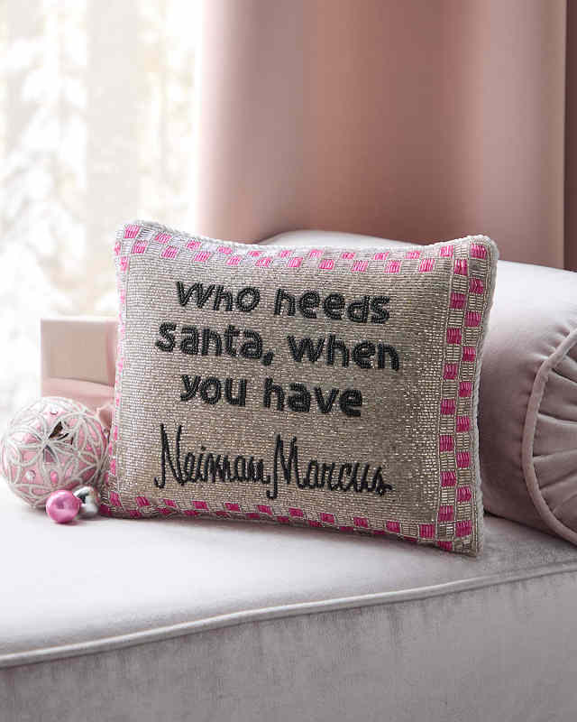 Who Needs Santa Beaded Decorative Pillow