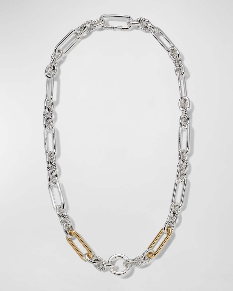 9.8mm Lexington Chain Necklace in Silver and Gold, 18"L