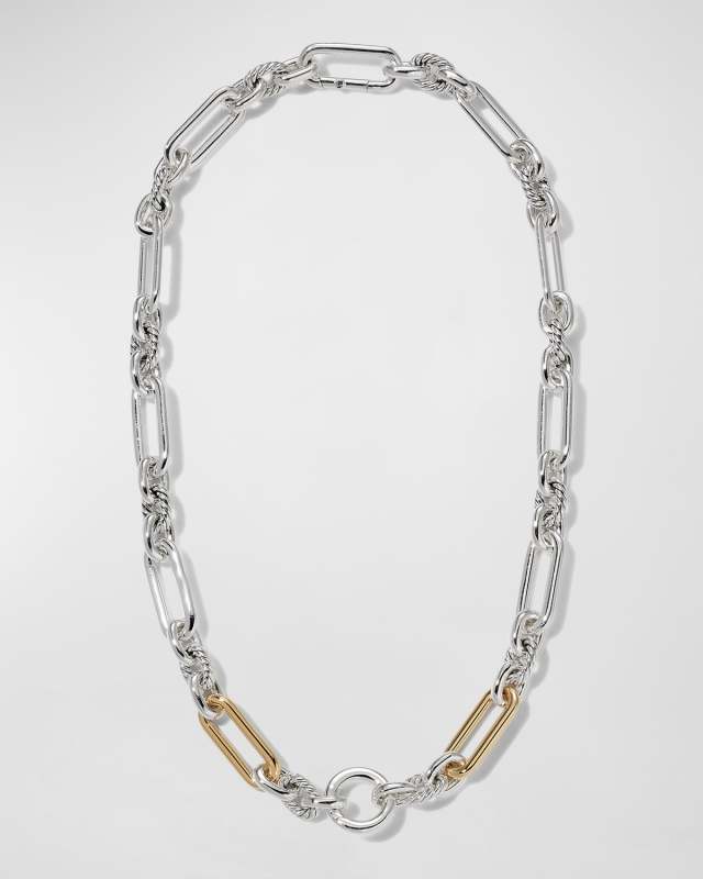 9.8mm Lexington Chain Necklace in Silver and Gold, 18"L