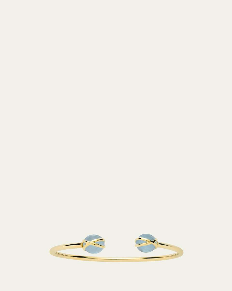 Prisma 18k Gold Bangle Bracelet with Aquamarine