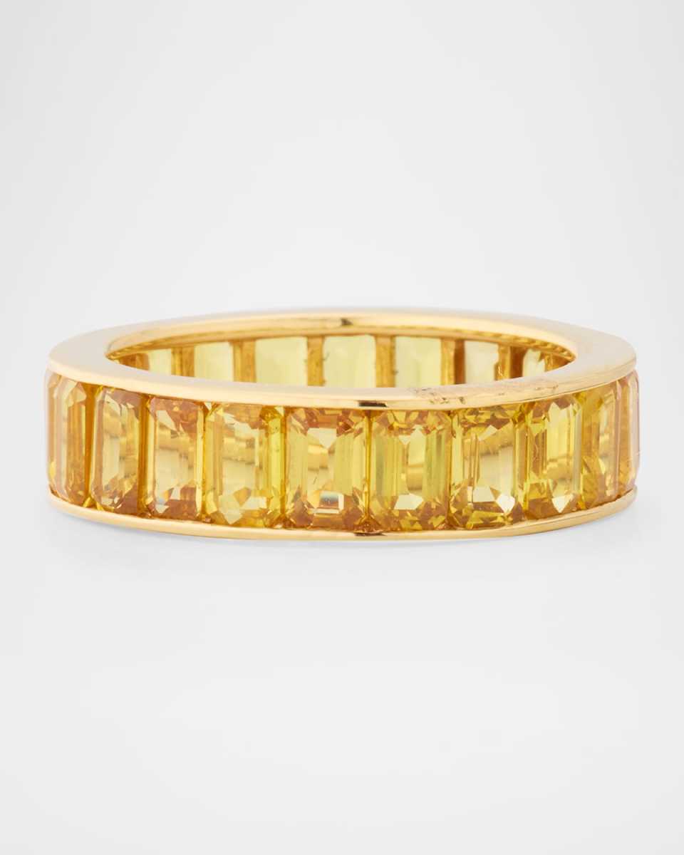 18K Yellow Gold Eternity Band with Yellow Sapphires, Size