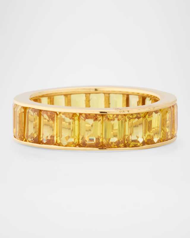 18K Yellow Gold Eternity Band with Yellow Sapphires, Size