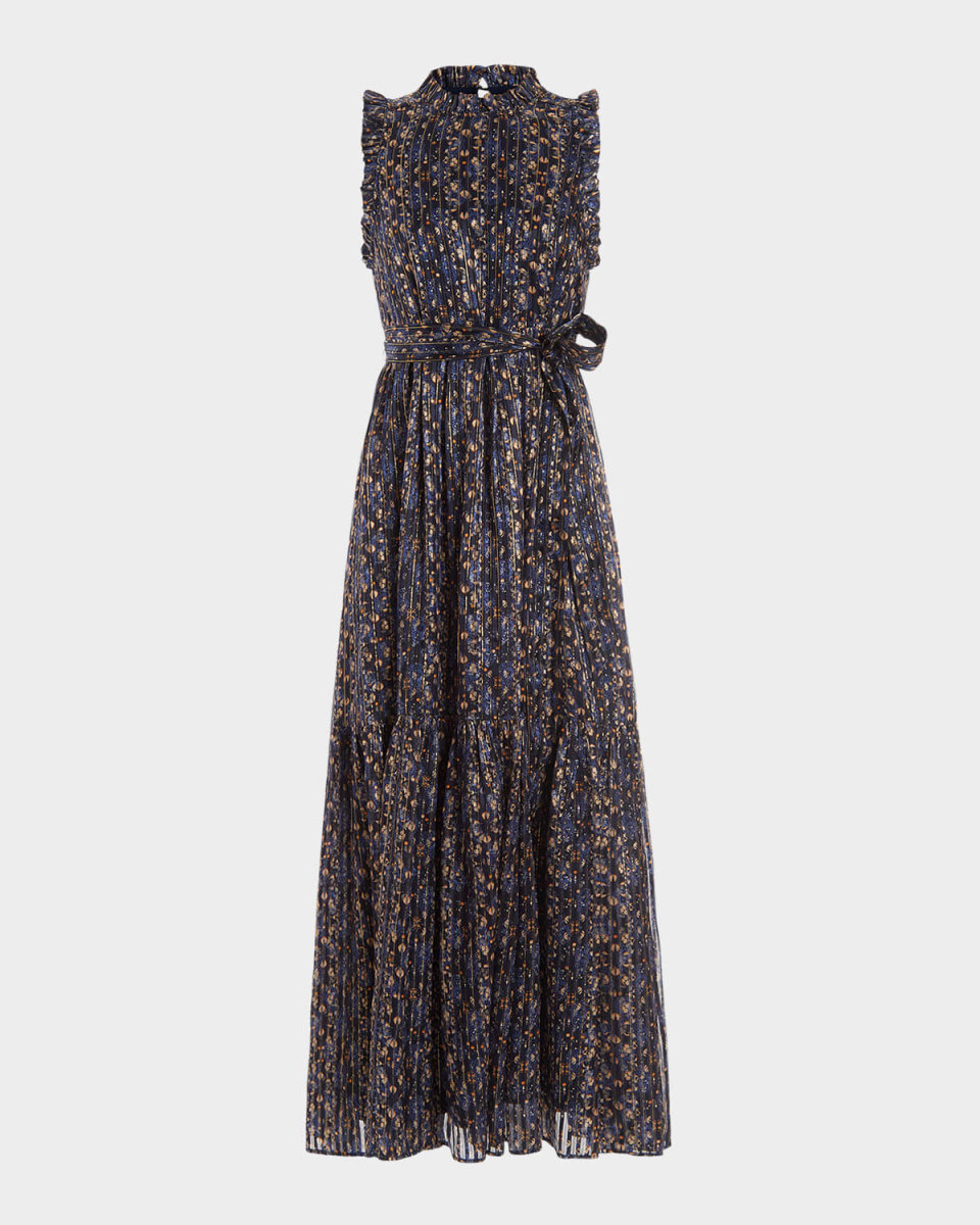Alice Abstract-Print Ruffle Maxi Dress
