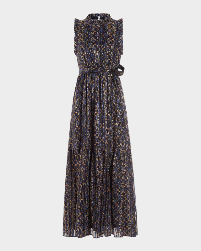 Alice Abstract-Print Ruffle Maxi Dress
