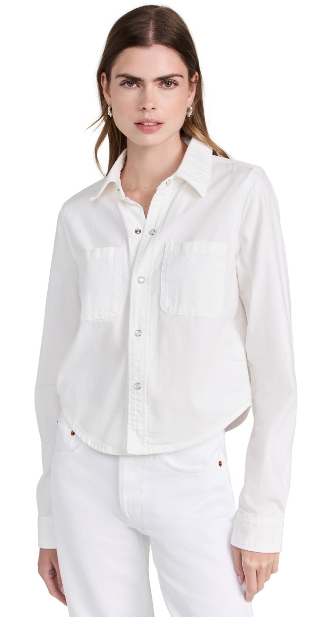 RE/DONE Slim Denim Shirt White