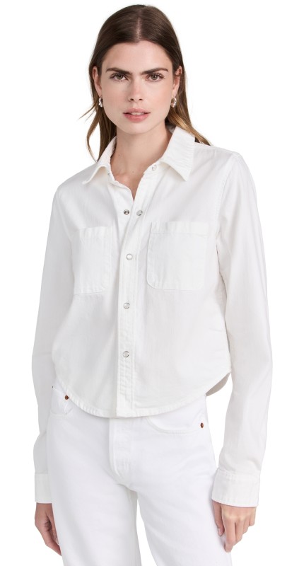 RE/DONE Slim Denim Shirt White