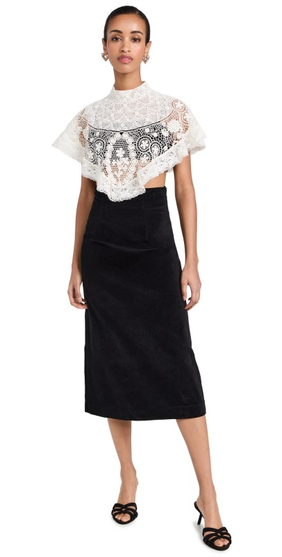 Sea Serita Crochet Lace Sleeveless 3-Piece Dress Black
