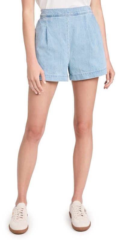 Madewell Flat Front Denim Pull On Shorts Palmwood Wash