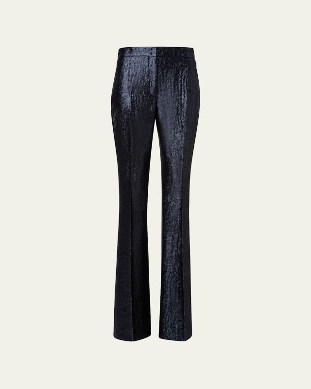 Farida Structured Lurex Bootcut Pants