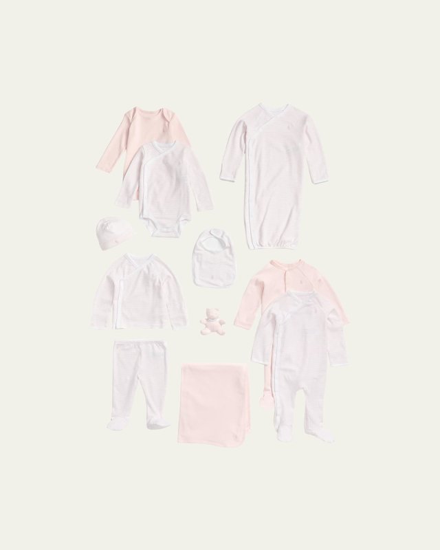 Girl's 11-Piece Organic Cotton Essential Gift Box Set, Size Newborn-9