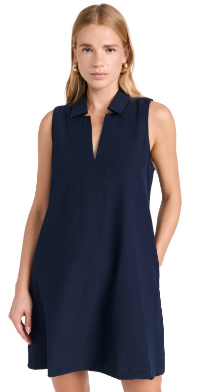 Faherty All Day Polo Dress Navy Blazer