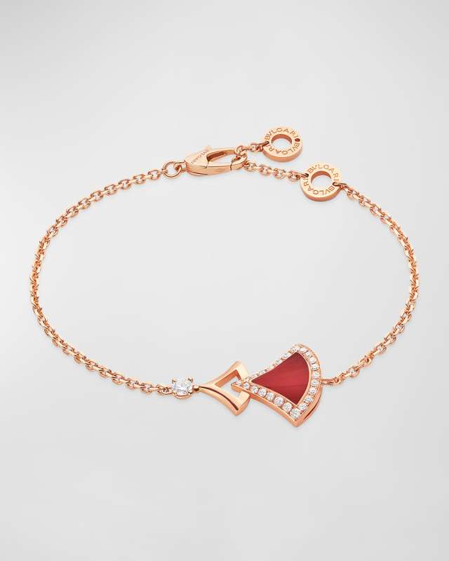 18K Rose Gold Divas' Dream Carnelian and Diamond Pave Bracelet