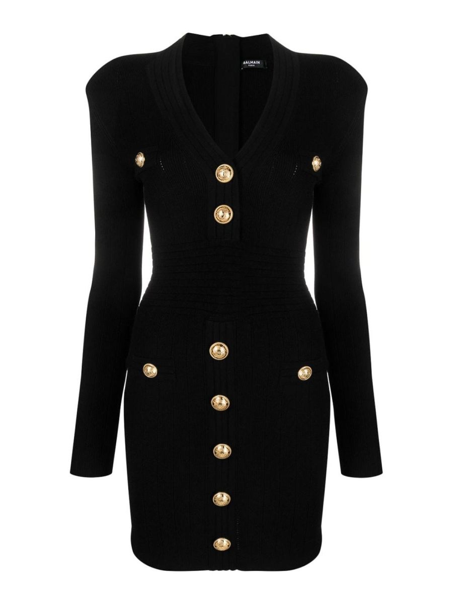 Balmain Robe Au Genou - Noir