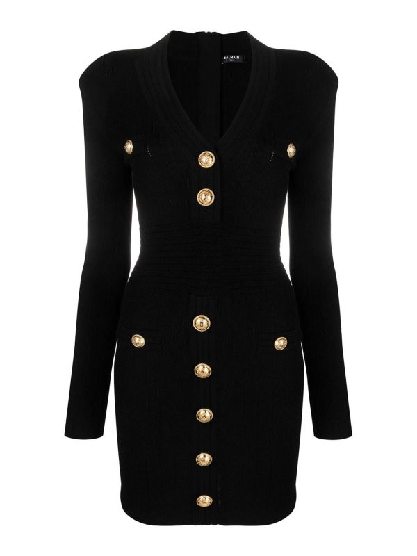 Balmain Robe Au Genou - Noir