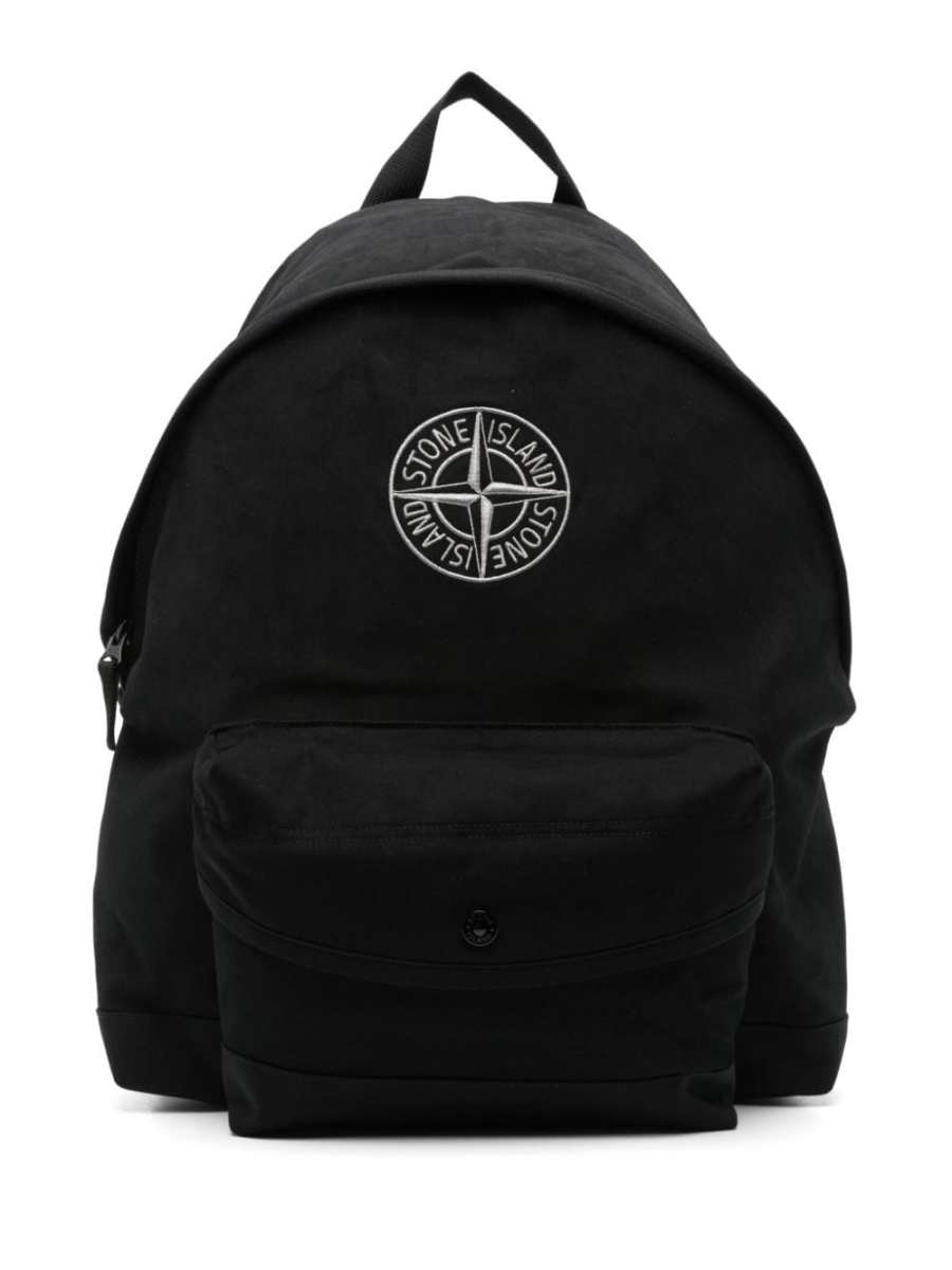 Compass-embroidered backpack