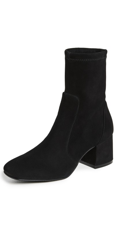 Stuart Weitzman 60mm Sleek Sock Booties Black