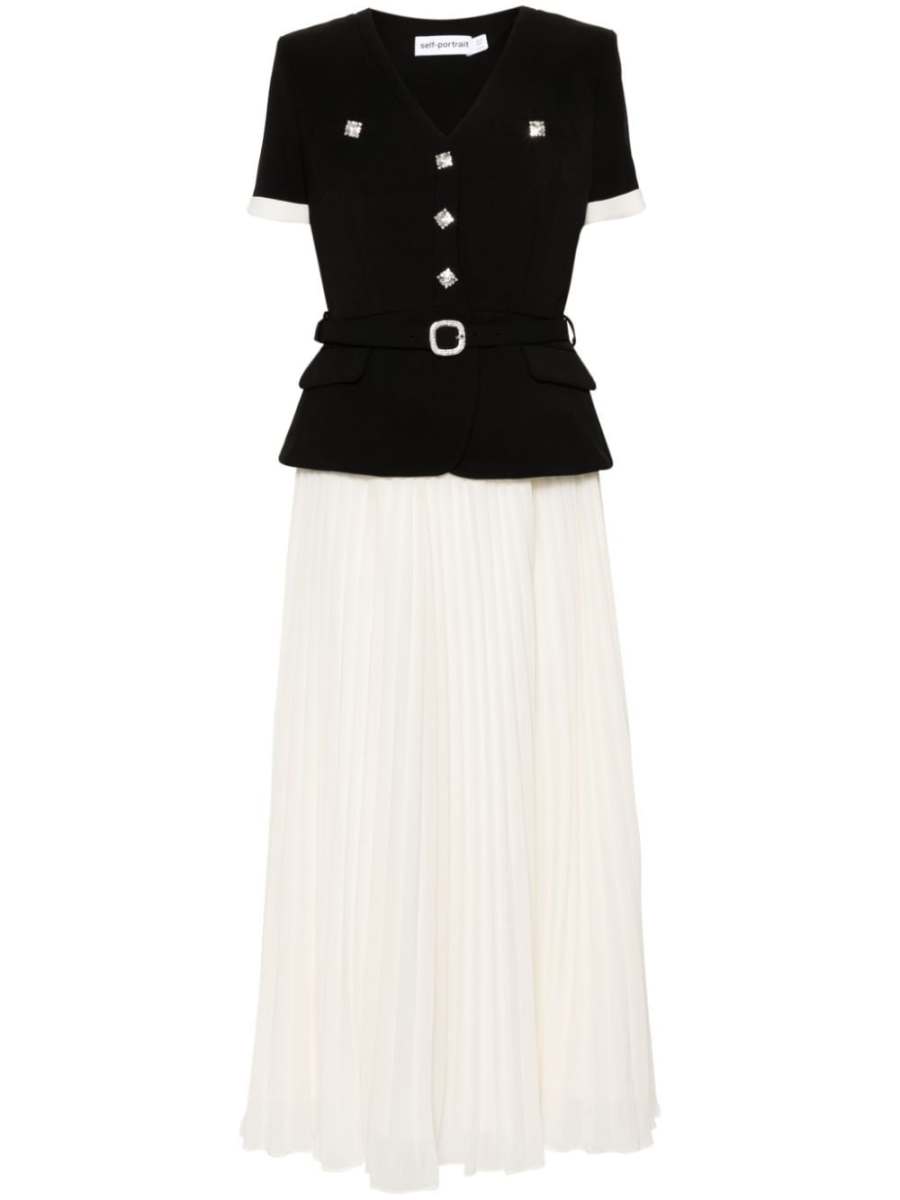 V-neck midi dress