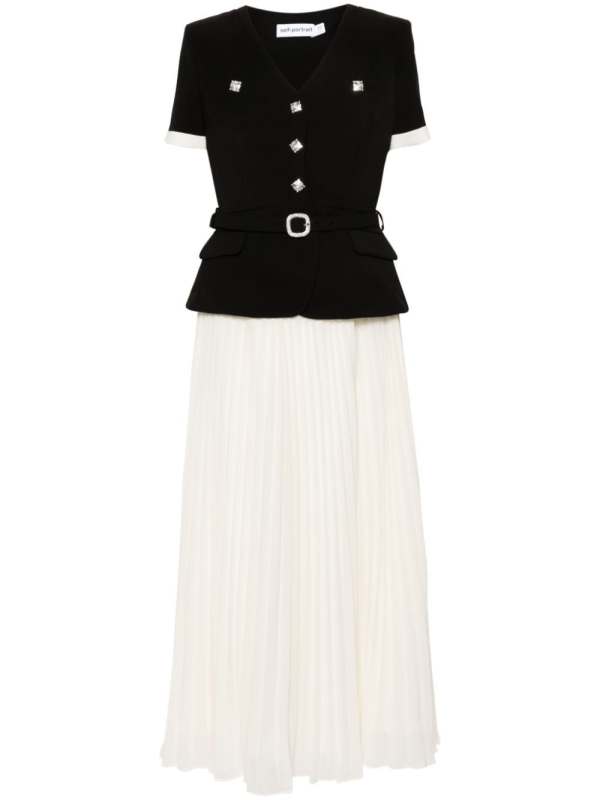 V-neck midi dress