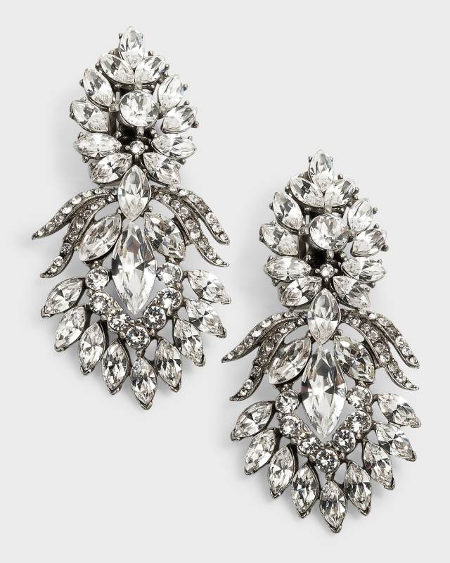Estate Dunay 18K Yellow Gold Hammered and Faceted Finish Floral Swirl Earrings