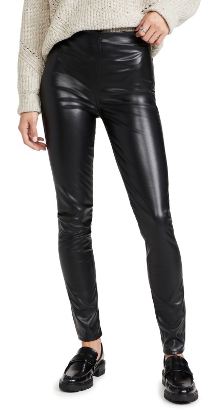 rag & bone Nina Faux Leather Pull On Skinny Jeans Black