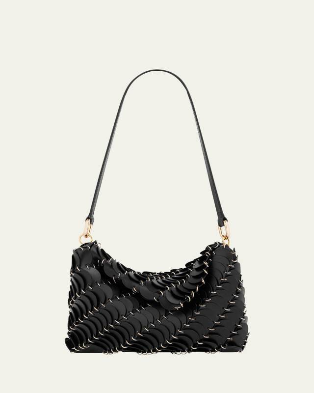 Disc-Link Leather Shoulder Bag