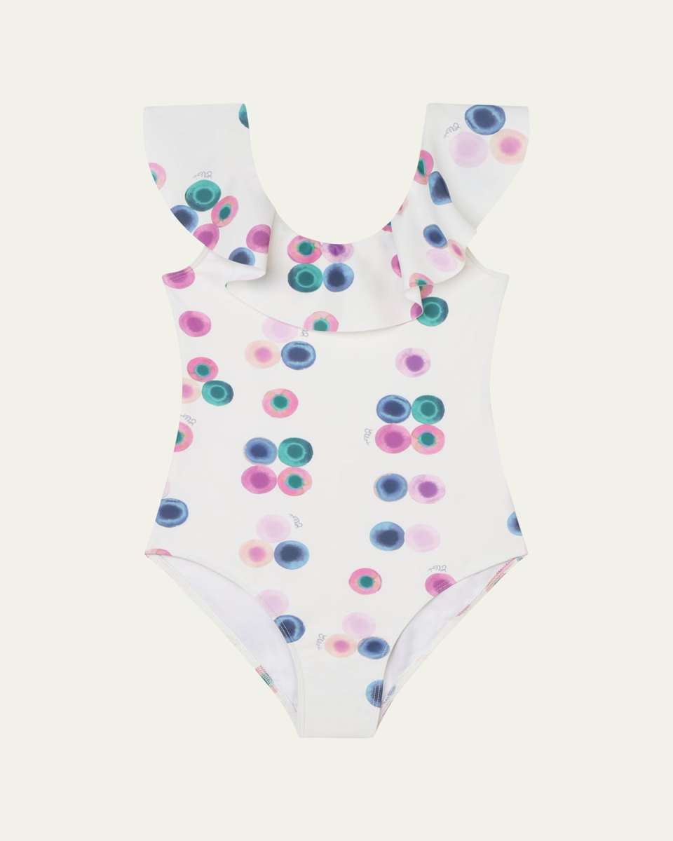 Girl's Fusion Printed One-Piece Swimsuit, Size 4-14