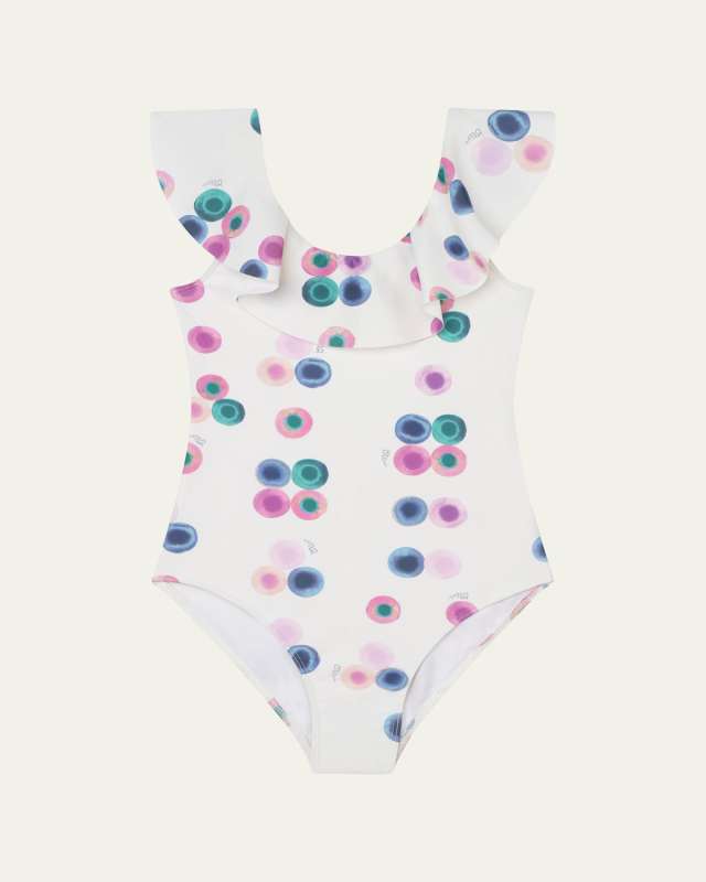 Girl's Fusion Printed One-Piece Swimsuit, Size 4-14