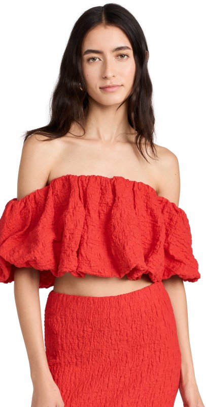 Show Me Your Mumu Maria Top Red Scrunch