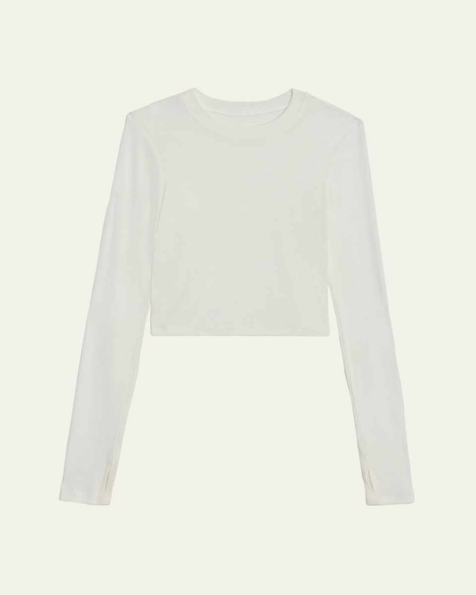Louise Ribbed Long-Sleeve Crop Top
