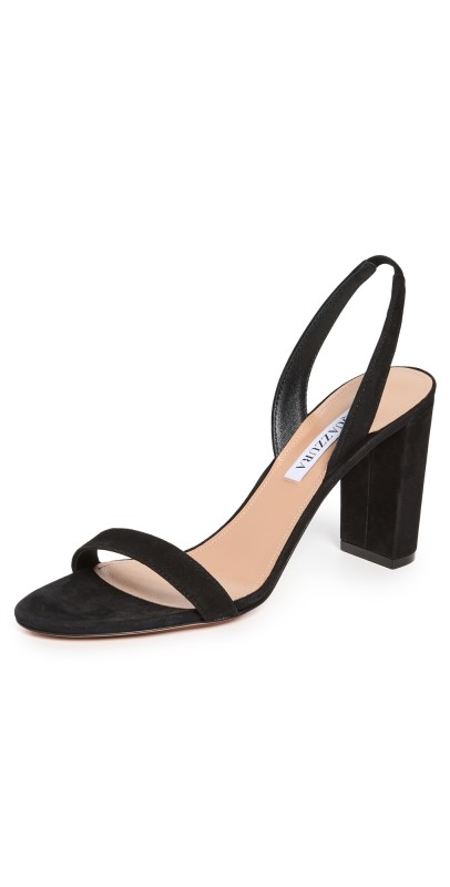 Aquazzura So Nude Block Sandals 85 Black