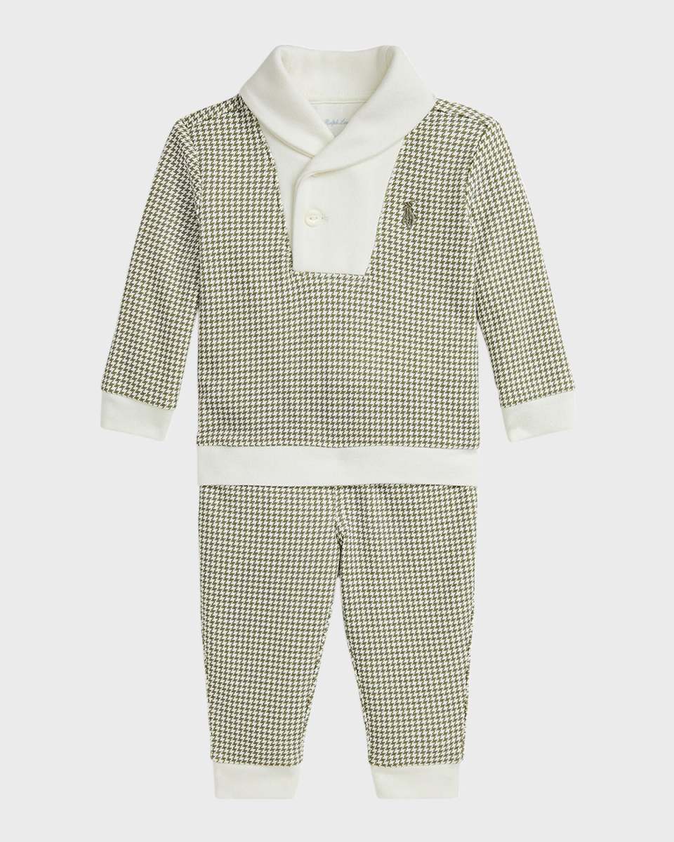 Boy's Houndstooth-Print Two-Piece Set, Size 3M-24