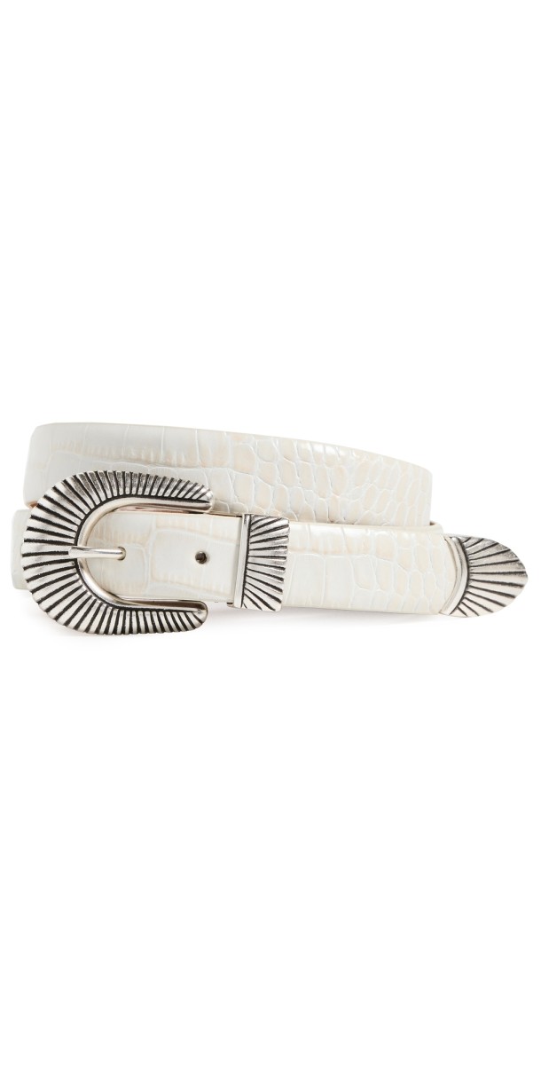 Anderson's Narrow Western Mock Croc Belt Taupe