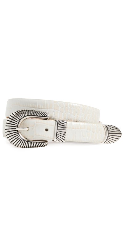 Anderson's Narrow Western Mock Croc Belt Taupe