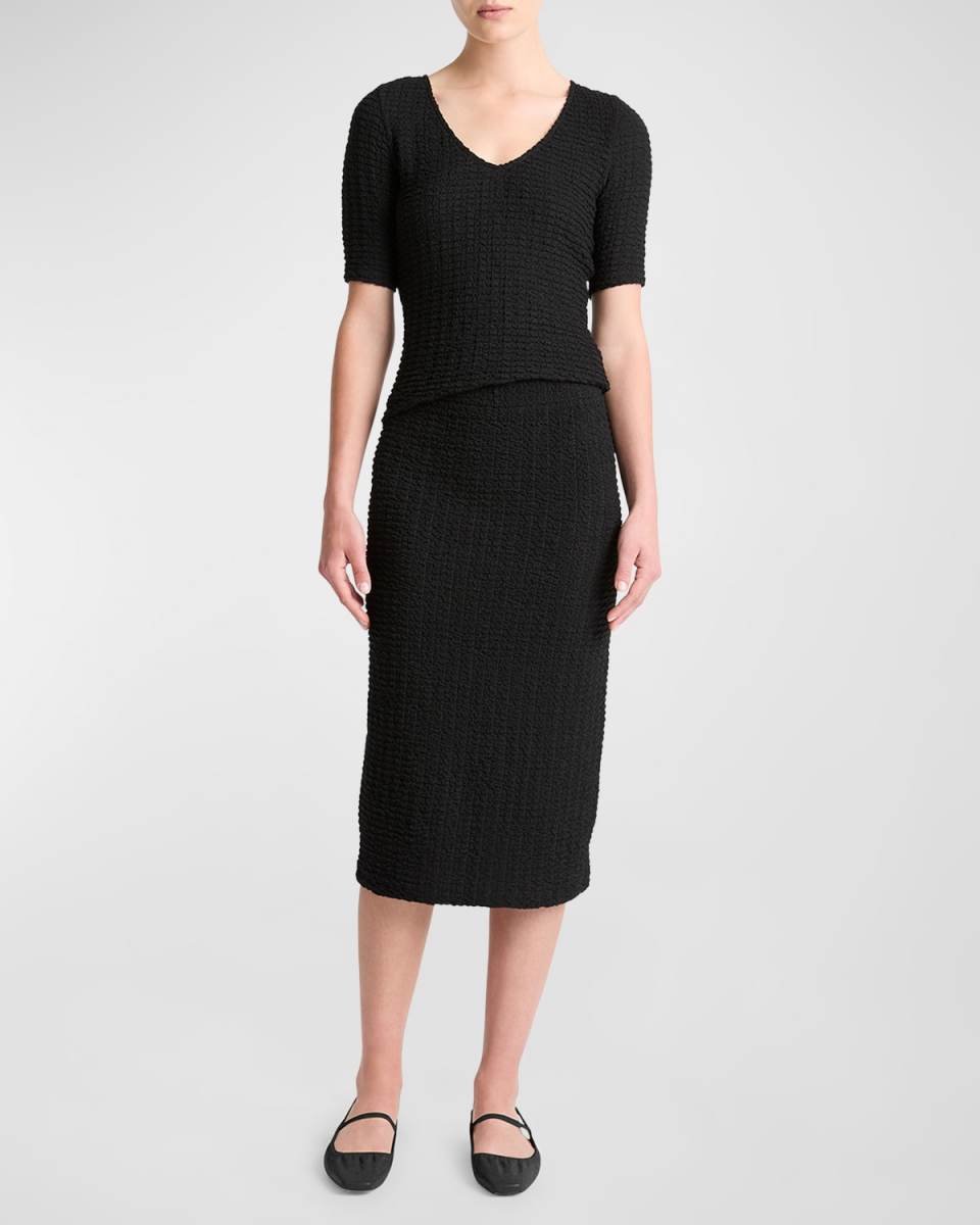 Smocked Midi Skirt