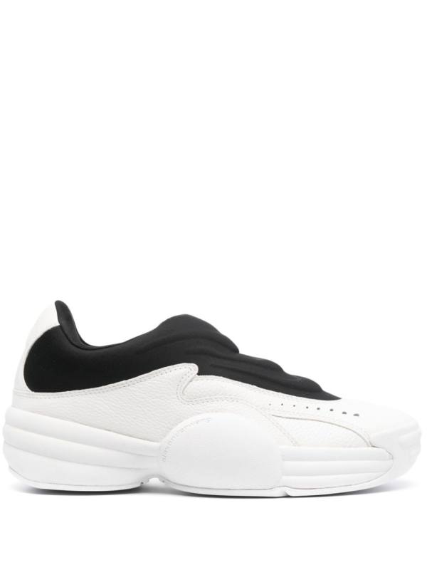 Hoop pebble-texture leather sneakers