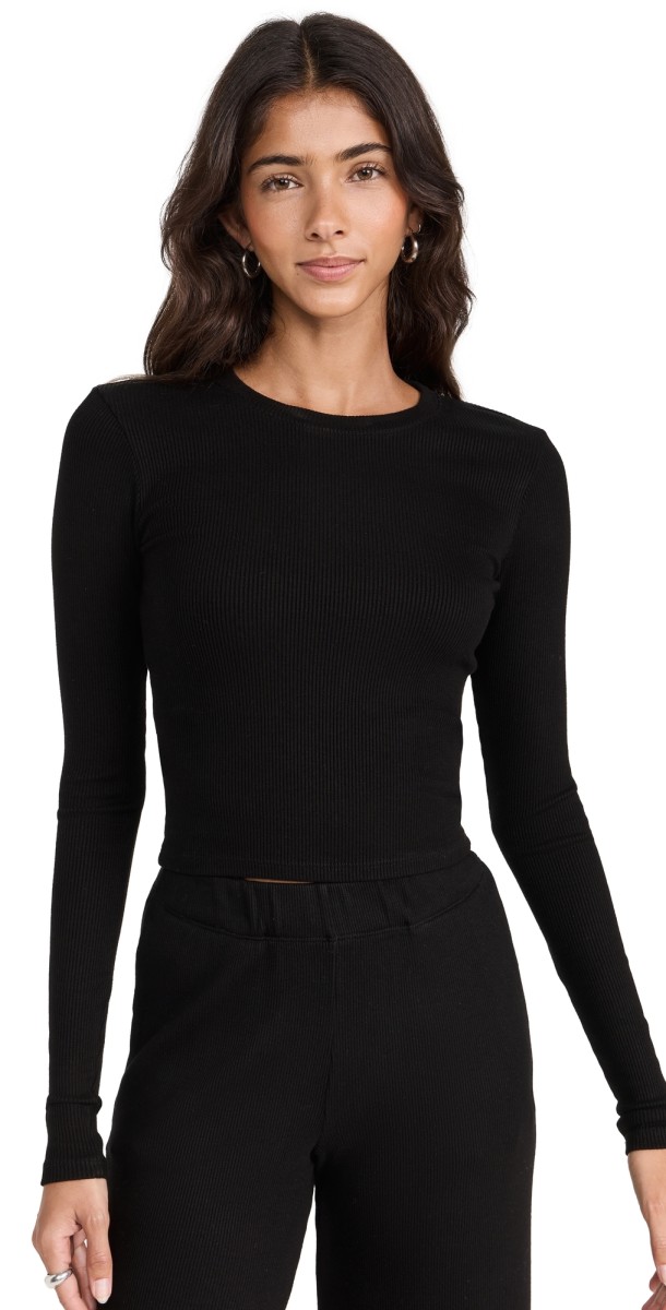 SPRWMN Cropped Baby Tee Black