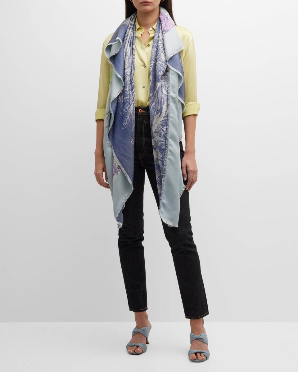 Kenya Jacquard Cashmere-Blend Shawl